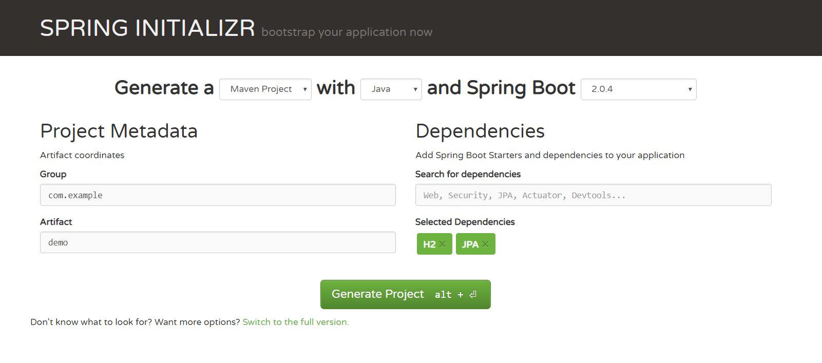 Spring Initializr